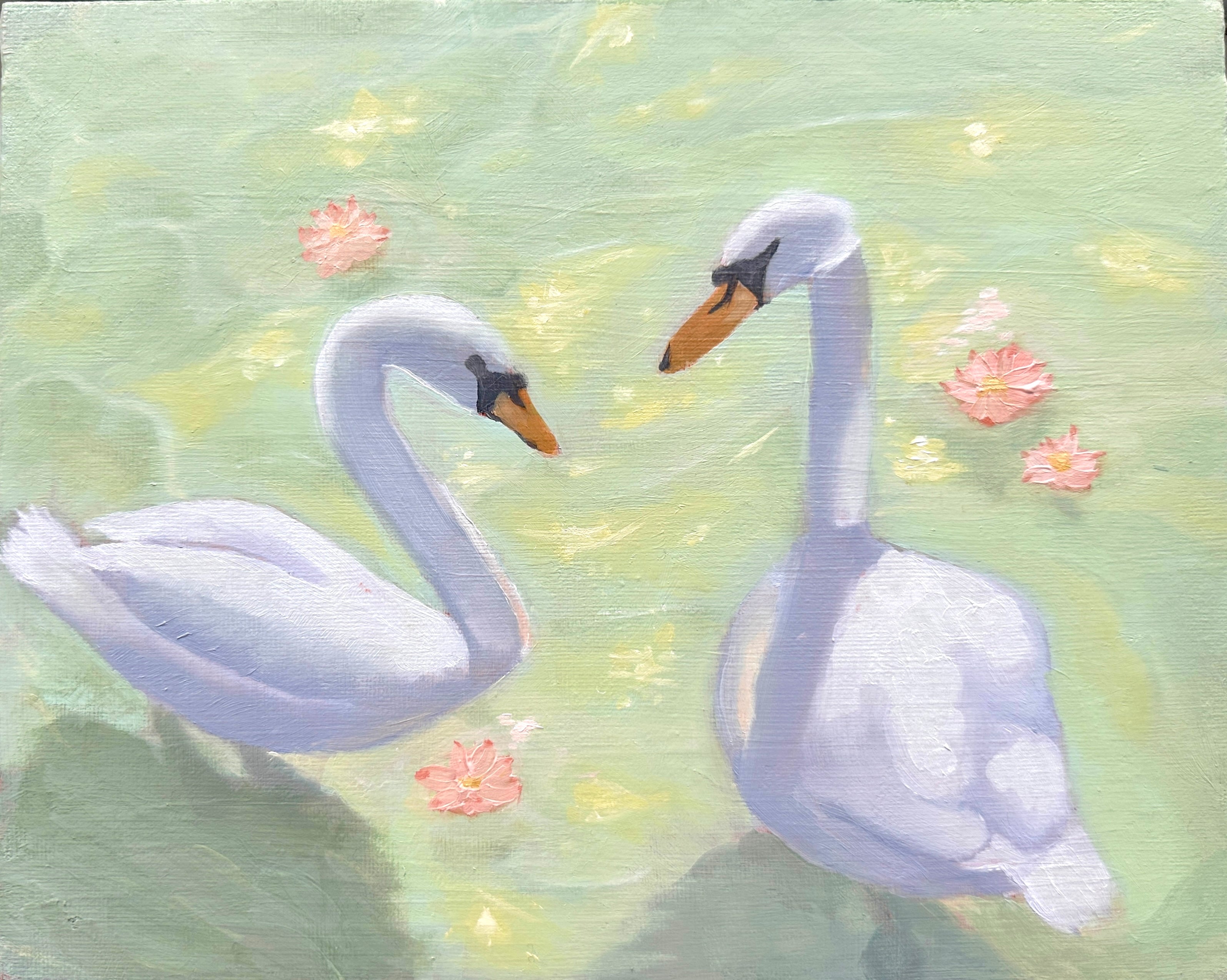 Magical Swans - Original Oil Painting